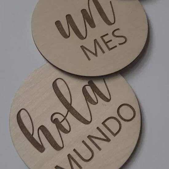 Baby Milestone Cards for Baby Photos, Monthly Milestone Markers in Spanish, Baby Milestone Discs, Baby Shower Gift