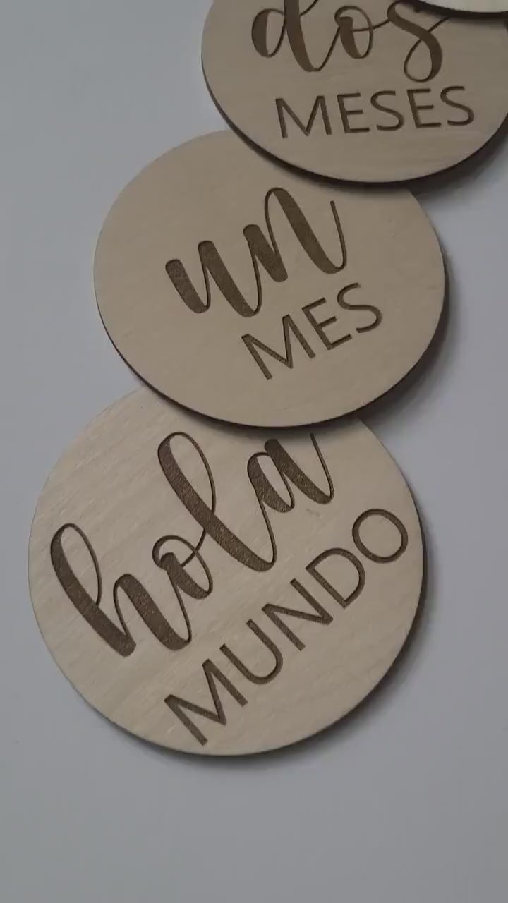 Baby Milestone Cards for Baby Photos, Monthly Milestone Markers in Spanish, Baby Milestone Discs, Baby Shower Gift