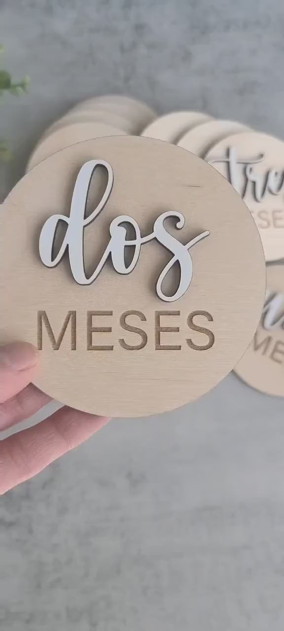 Monthly Milestone Markers in Spanish | Baby Milestone Cards | Gift for New Baby | Baby Hospital Sign | Monthly Milestone Baby