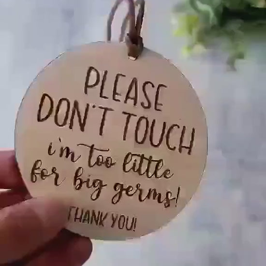 Please Do Not Touch Baby Sign | Stroller Sign | Car Seat Sign for Newborn | Baby Shower Gift | Don't Touch Sign | Gift for New Dad