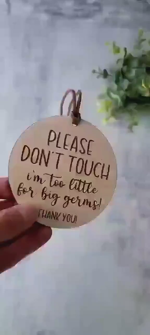 Please Do Not Touch Baby Sign | Stroller Sign | Car Seat Sign for Newborn | Baby Shower Gift | Don't Touch Sign | Gift for New Dad
